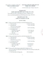 Nghị quyết Hội đồng Quản trị ngày 18-1-2011 - Công ty Cổ phần Cát Lợi