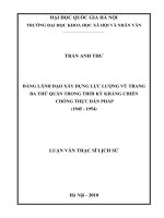 Đảng lãnh đạo xây dựng lực lượng vũ trang ba thứ quân trong thời kỳ kháng chiến chống thực dân pháp 