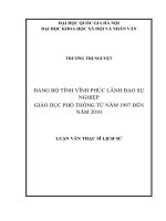 Đảng bộ tỉnh vĩnh phúc lãnh đạo sự nghiệp giáo dục phổ thông từ năm 1997 đến năm 2010 