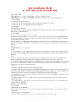 Đáp án môn Ngữ Văn  Kỳ thi THPT quốc gia 2016