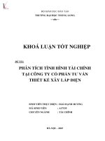 Luận văn phân tích tình hình tài chính tại công ty cổ phần tư vấn thiết kế xây lắp điện 