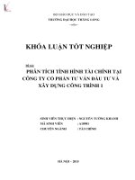 Luận văn phân tích tình hình tài chính tại công ty cổ phần tư vấn đầu tư và xây dựng công trình 