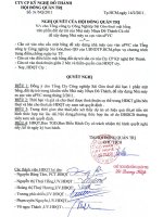 Nghị quyết Hội đồng Quản trị ngày 14-2-2011 - Công ty Cổ phần Kỹ nghệ Đô Thành