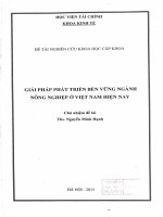 giải pháp phát triển bền vững ngành nông nghiệp ở việt nam hiện nay 