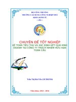 KẾ TOÁN TIÊU THỤ và xác ĐỊNH kết QUẢ KINH DOANH tại CÔNG TY TRÁCH NHIỆM hữu hạn TOÀN cầu