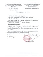 Nghị quyết Đại hội cổ đông bất thường ngày 20-14-2014 - CTCP Du lịch và Thương mại – Vinacomin