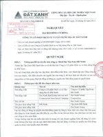 Nghị quyết Đại hội cổ đông bất thường ngày 26-02-2011 - Công ty Cổ phần Dịch vụ và Xây dựng Địa ốc Đất Xanh