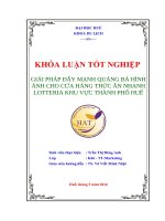 GIẢI PHÁP đẩy MẠNH QUẢNG bá HÌNH ẢNH CHO cửa HÀNG THỨC ăn NHANH LOTTERIA KHU vực THÀNH PHỐ HUẾ
