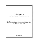 QUẢN lý HÀNH CHÍNH NHÀ nước về tôn GIÁO ở nớc TA HIỆN NAY  TIỂU LUẬN CAO HỌC