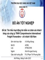 Tìm hiểu hoạt động tìm kiếm và chăm sóc khách hàng của công ty TNHH comprehensive international freight forwarders – chi nhánh việt nam 