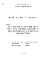 Luận văn hoàn thiện kế toán tiêu thụ thành phẩm và xác định kết quả tiêu thụ tại công ty TNHH sản xuất thương mại dịch vụ đức long 