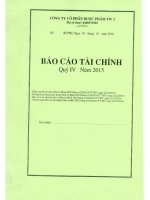 Báo cáo tài chính quý 4 năm 2015 - Công ty Cổ phần Dược phẩm Trung ương 3