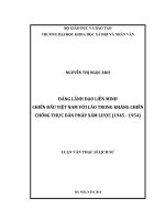 Đảng lãnh đạo liên minh chiến đấu việt nam với lào trong kháng chiến chống thực dân pháp xâm lược (1945   1954) 