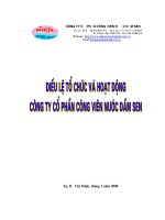 Bản điều lệ - Công ty Cổ phần Công viên nước Đầm Sen