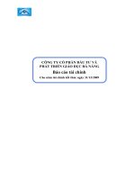 Báo cáo tài chính năm 2009 (đã kiểm toán) - Công ty Cổ phần Đầu tư và Phát triển Giáo dục Đà Nẵng