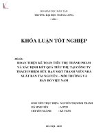Luận văn hoàn thiện kế toán tiêu thụ thành phẩm và xác định kết quả tiêu thụ tại công ty TNHH MTV nhà xuất bản tài nguyên môi trường và bản đồ việt nam 