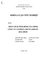 Luận văn phân tích tình hình tài chính công ty cổ phần chứng khoán hòa bình 