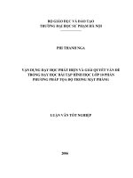 VẬN DỤNG dạy học PHÁT HIỆN và GIẢI QUYẾT vấn đề TRONG dạy học bài tập HÌNH học lớp 10 PHẦN PHƯƠNG PHÁP tọa độ TRONG mặt PHẲNG