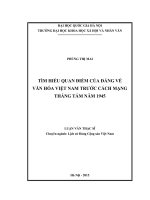 Tìm hiểu quan điểm của đảng về văn hóa việt nam trước cách mạng tháng tám năm 1945 
