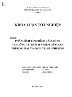 Luận văn phân tích tình hình tài chính của công ty trách nhiệm hữu hạn hải phượng 