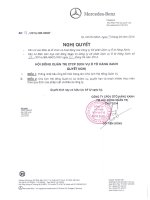 Nghị quyết Hội đồng Quản trị - Công ty Cổ phần Dịch vụ Ô tô Hàng Xanh