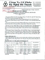 Nghị quyết Hội đồng Quản trị ngày 21-07-2011 - Công ty Cổ phần Kỹ nghệ Đô Thành