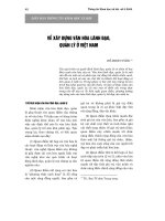 Về xây dựng văn hóa lãnh đạo, quản lý ở việt nam