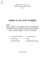Luận văn thực trạng và giải pháp nâng cao hiệu quả sử dụng vốn lưu động tại công ty cổ phần đầu tư phát triển và xây lắp thủ đô 