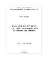 Đảng lãnh đạo xây dựng lực lượng an ninh miền nam từ năm 1960 đến năm 1975 