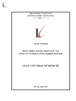 Luận văn phát triển nguồn nhân lực tại công ty cổ phần công nghiệp kim sơn 