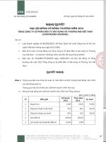 Nghị quyết Đại hội cổ đông thường niên - Tổng Công ty Cổ phần Đầu tư Xây dựng và Thương mại Việt Nam