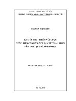 Khu ủy trị   thiên với cuộc tổng tiến công và nổi dậy tết mậu thân năm 1968 tại thành phố huế 