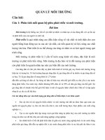 các câu hỏi về môn QUẢN lý môi TRƯỜNG