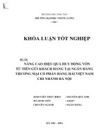 Luận văn nâng cao hiệu quả huy động vốn từ tiền gửi khách hàng tại ngân hàng thương mại cổ phần hàng hải việt nam chi nhánh hà nội 