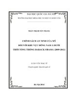 Chính sách an ninh của mỹ đối với khu vực đông nam á dưới thời tổng thống barack obama (2009   2012) 