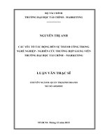 Các yếu tố tác động đến sự thành công trong nghề nghiệp   nghiên cứu trường hợp giảng viên trường đại học tài chính   marketing  luận văn thạc sĩ 