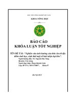 Nghiên cứu ảnh hưởng của thức ăn tới đặc điểm sinh học, sinh thái một số loài nhện hại kho