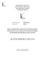 KHẢO SÁT KIẾN THỨC THỰC HÀNH VỀ PHƯƠNG PHÁP Ủ ẤM DA KỀ DA CỦA CÁC BÀ MẸ CÓ CON ĐẺ NON TẠI KHOA SƠ SINH BỆNH VIỆN NHI TRUNG ƯƠNG NĂM 2005