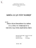 Luận văn phân tích tình hình tài chính của công ty TNHH dịch vụ thương mại tổng hợp Hồng Phúc