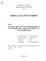 Luận văn sự khác biệt giữa INCOTERMS 2000 và INCOTERMS 2010   tính cấp thiết của INCOTERMS 