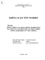Luận văn hoàn thiện các hoạt động marketing tại công ty cổ phần đầu tư phát triển công nghệ điện tử viễn thông 