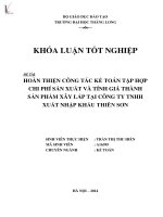 Luận văn hoàn thiện công tác kế toán tập hợp chi phí sản xuất và tính giá thành sản phẩm xây lắp tại công ty TNHH xuất nhập khẩu thiên sơn 