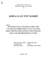 Luận văn giải pháp nâng cao chất lượng cho vay doanh nghiệp nhỏ và vừa tại ngân hàng thương mại cổ phần công thương việt nam chi nhánh hùng vương 
