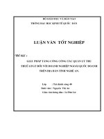 Giải pháp tăng cường quản lý thu thuế giá trị gia tăng đối với doanh nghiệp ngoài quốc doanh trên địa bàn tỉnh nghệ an 