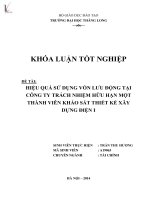 Luận văn hiệu quả sử dụng vốn lưu động tại công ty trách nhiệm hữu hạn một thành viên khảo sát thiết kế xây dựng điện 
