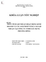 Luận văn phân tích lợi nhuận hoạt động kinh doanh và các giải pháp nâng cao lợi nhuận tại công ty TNHH xây dựng phương đông 