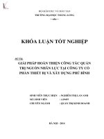 Luận văn giải pháp hoàn thiện công tác quản trị nguồn nhân lực tại công ty cổ phần thiết bị và xây dựng phú bình 
