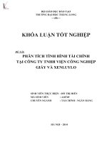 Luận văn phân tích tình hình tài chính tại công ty TNHH viện công nghệ giấy và xenluylo 