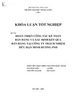 Luận văn hoàn thiện công tác kế toán bán hàng và xác định kết quả bán hàng tại công ty trách nhiệm hữu hạn minh hương PND 