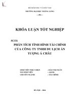 Luận văn phân tích tình hình tài chính của công ty TNHH du lịch ấn tượng á châu 